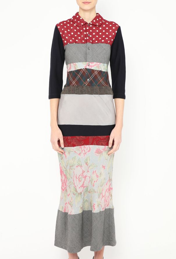 Comme des Garçons 2000 Fluted Patchwork Dress - 2