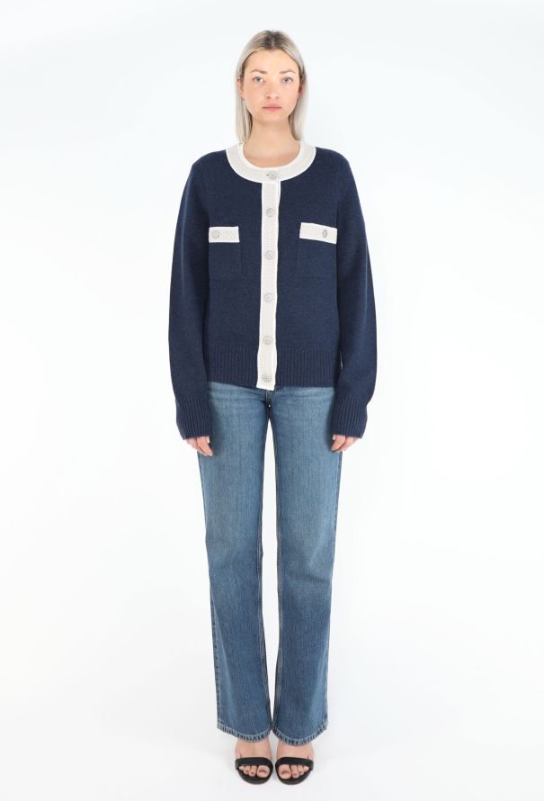 Chanel Bicolor Cashmere Knit Cardigan - 2