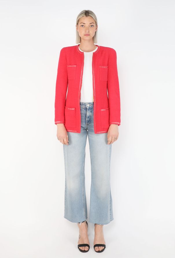 Chanel Collarless Bouclé Tweed Jacket, S/S 1995 - 4