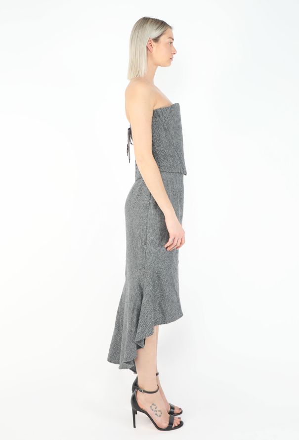 Chloé F/W 1999 Herringbone Corset Ensemble - 6