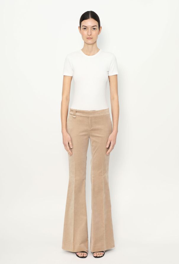 Gucci Early 2000s Flared Velvet Trousers - 1
