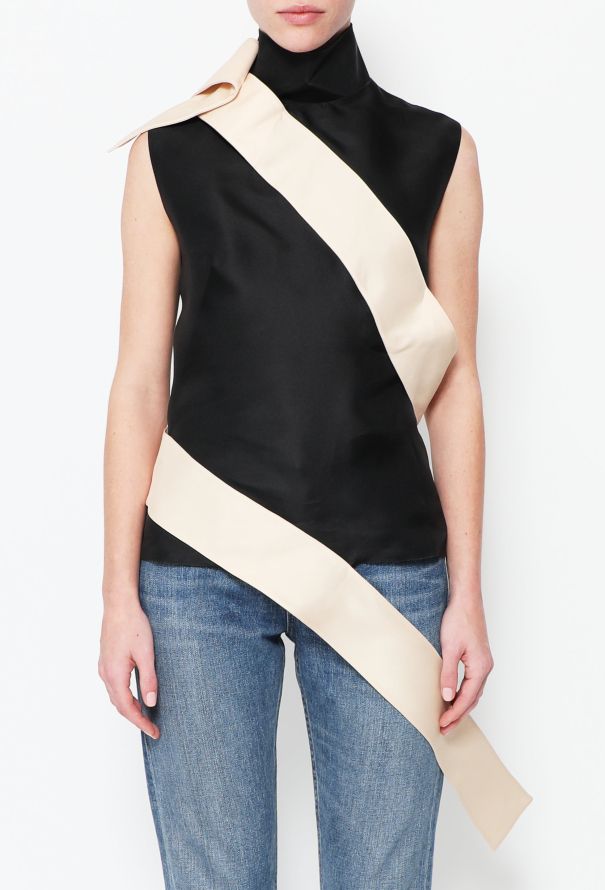 Alexander McQueen Silk High-Neck Sash Top - 2