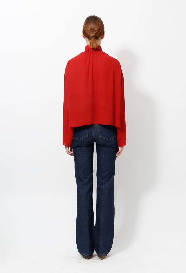 Balenciaga 2016 High Neck Silk Blouse - 6