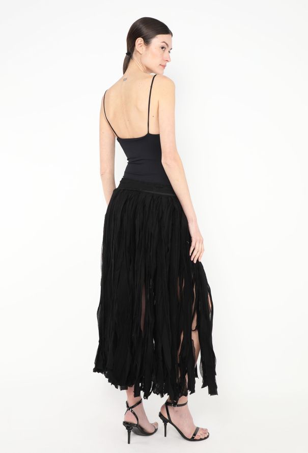 Yohji Yamamoto Distressed Fringe Skirt - 4