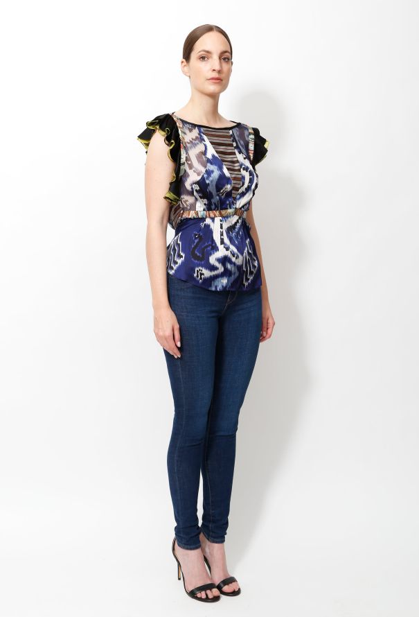 Balenciaga F/W 2007 ''Ikat'' Silk Top - 5
