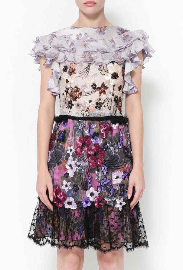 Rodarte S/S 2017 Embroidered Lace Dress - 3