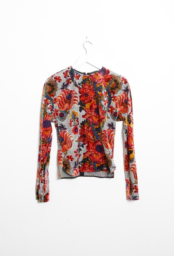 Louis Vuitton 2019 Checkered Floral Velvet Top - 4