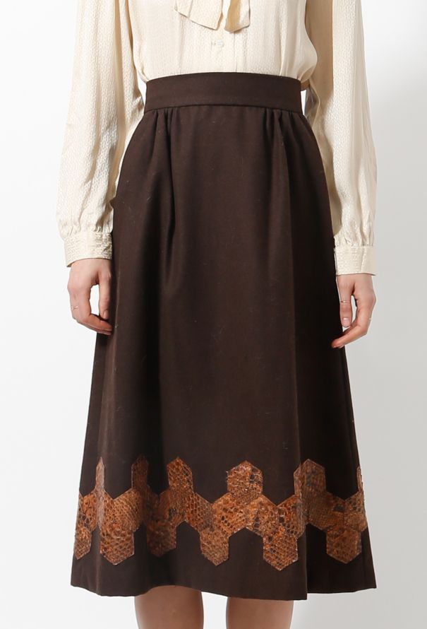 Python Trim Wool Skirt - 3