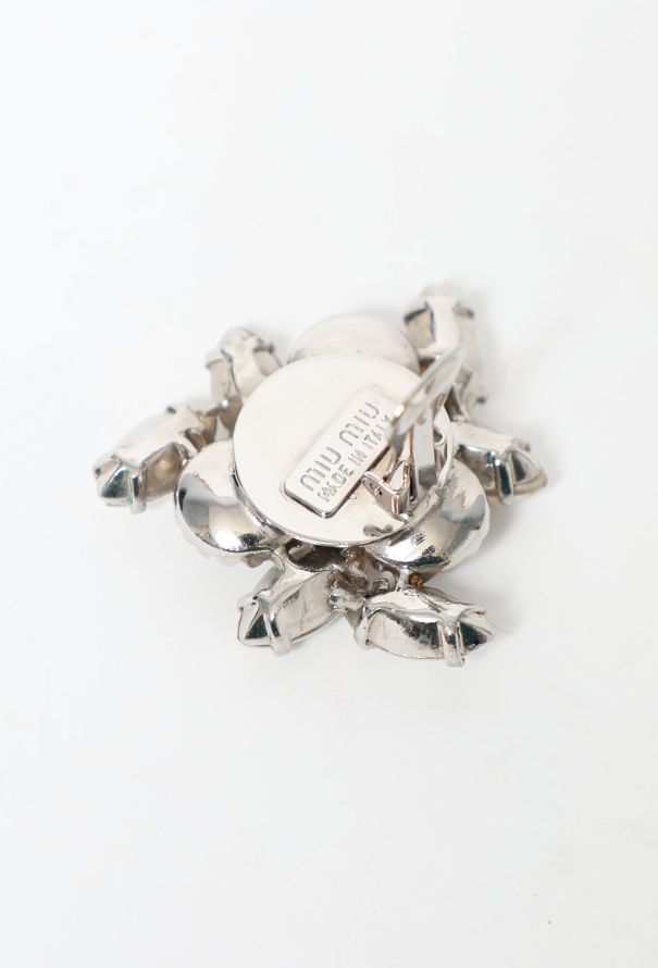 Miu Miu Resort 2012 Strass Clip Earrings - Iridescent light grey stone - 5