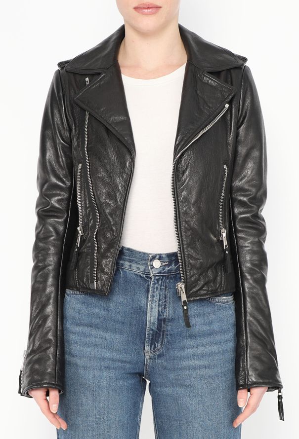 Balenciaga Lambskin Leather Biker Jacket - 1
