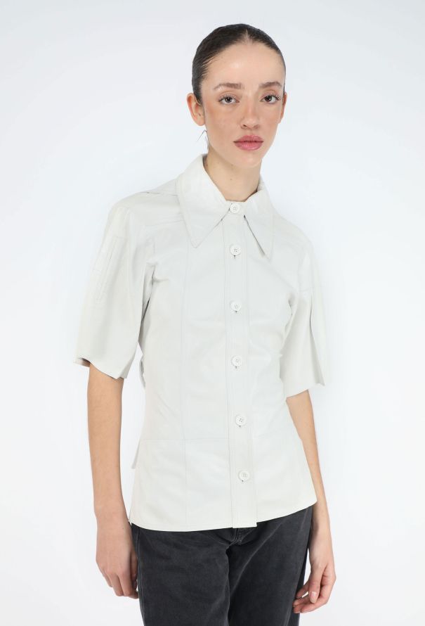 Céline F/W 2017 Belted Lambskin Shirt - 4