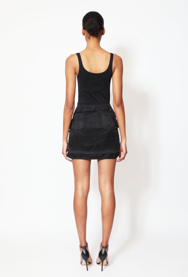 Balenciaga Silk Snakeskin Cargo Skirt - 4