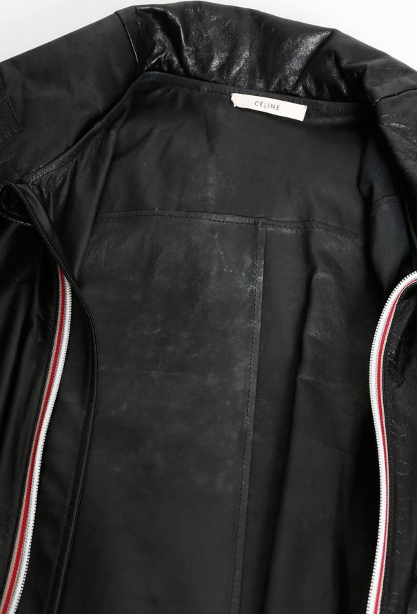 Céline Leather Hooded Zip Jacket - 7