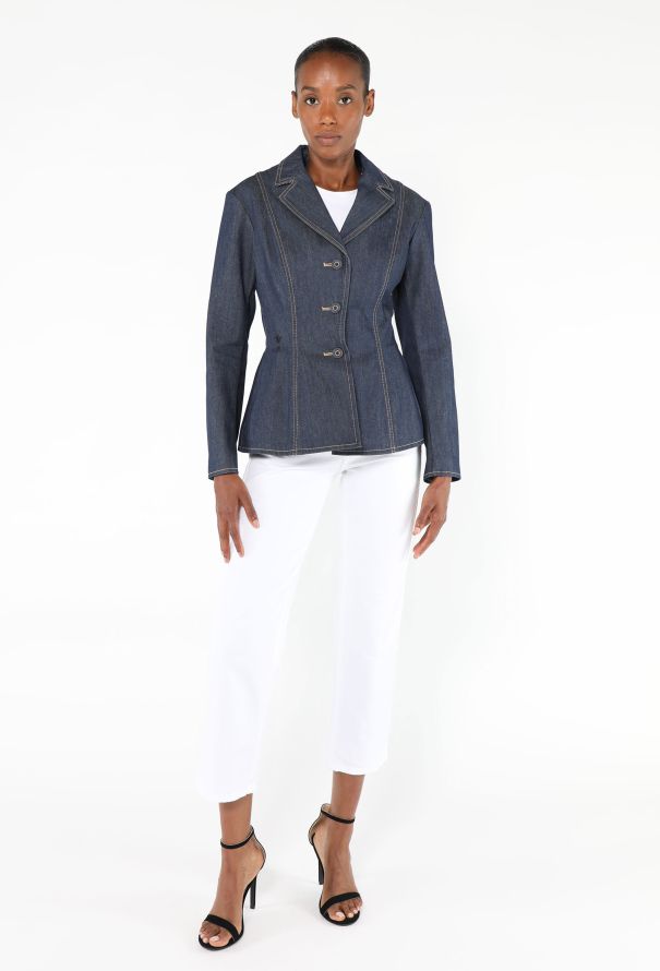 Dior 2022 Cinched Denim Bar Jacket - 2