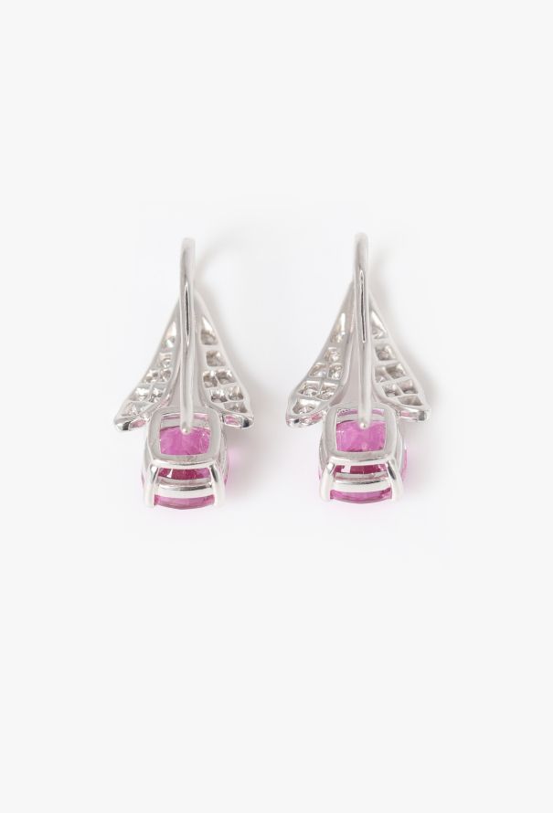 Mellerio 18k Gold, Diamond & 3.93 Carats Sapphire Tulip Earrings - 7