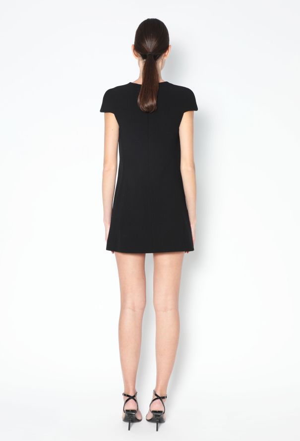 Saint Laurent Cross Stud Embellished Crêpe Dress - 4