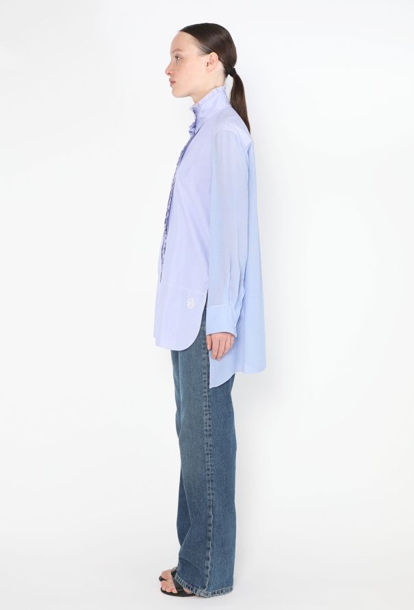 Chloé Resort 2019 Pinstripe Ruffled Tunic - 5