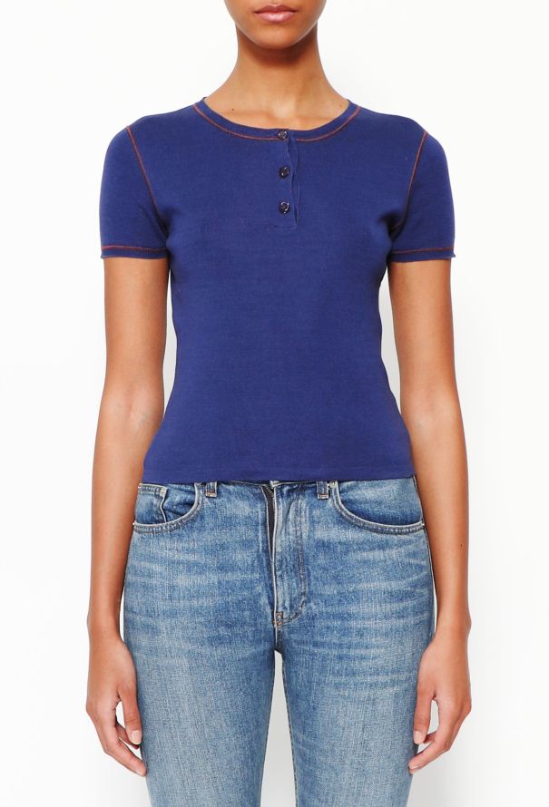 Chanel Ribbed Cotton 'CC' Top - 1