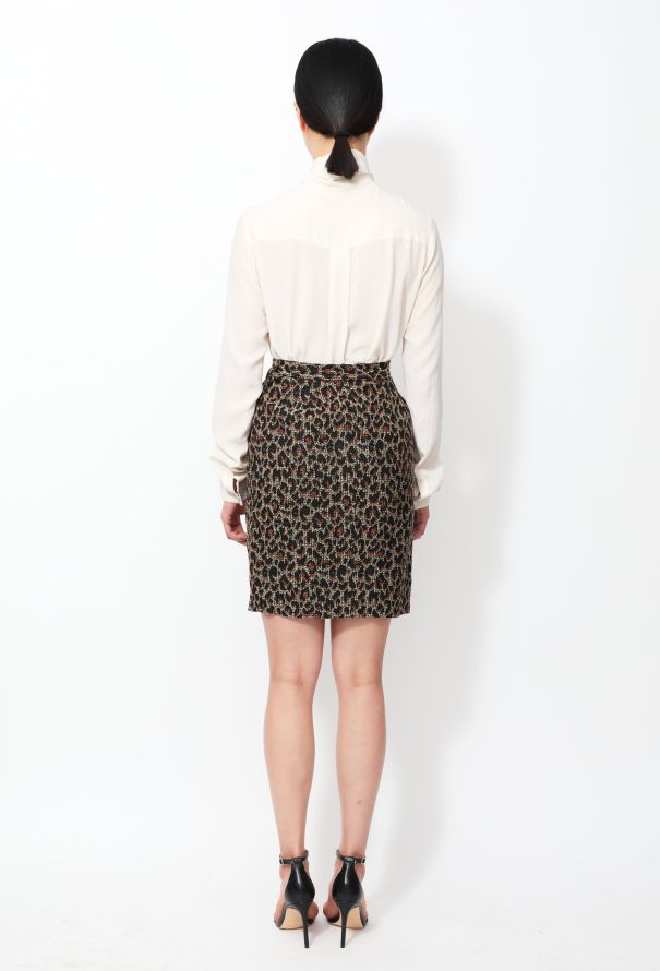 Saint Laurent 90s Leopard Print Skirt - 3