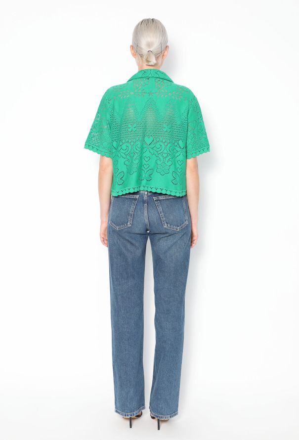 Valentino Floral Scalloped Lace Top - 4