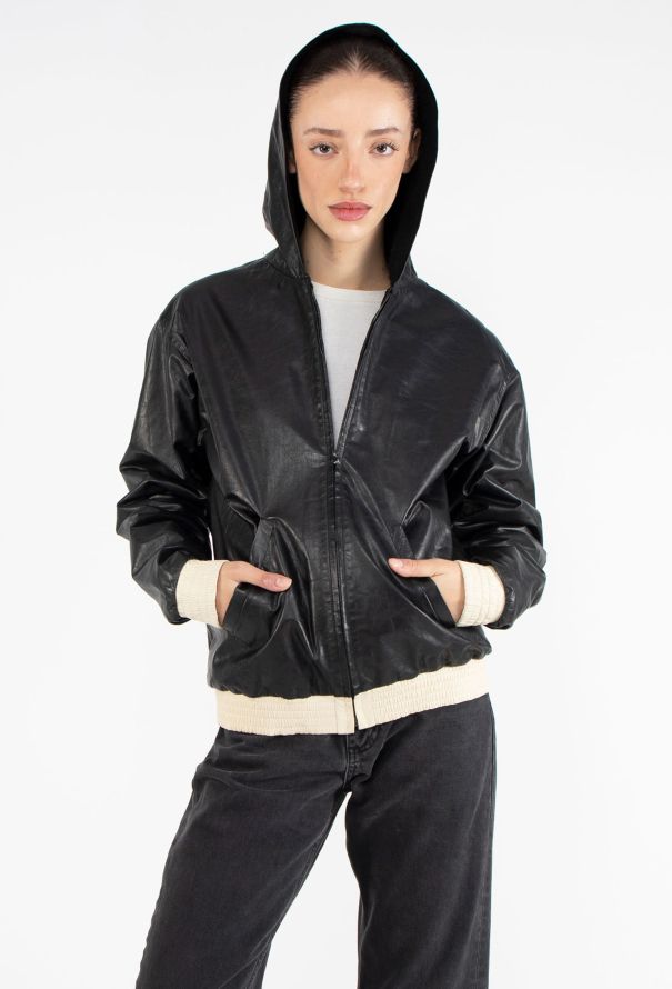Chanel Leather Bouclé-Lined Bomber Jacket - 2