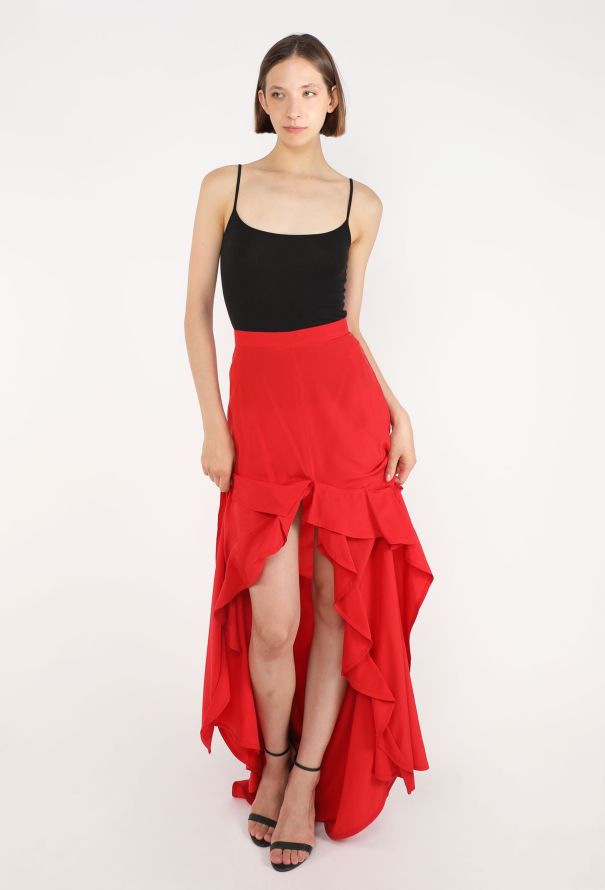 Saint Laurent Ruffled Silk Maxi Skirt, F/W 2003 - 5