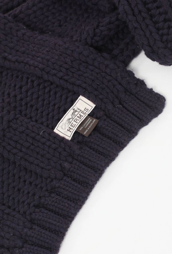 Hermès Scottish Cashmere Cableknit Scarf - 5