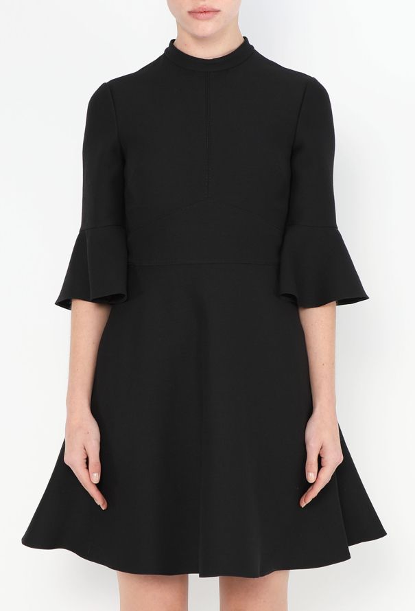 Valentino Crêpe Bell-Sleeve Dress - 1