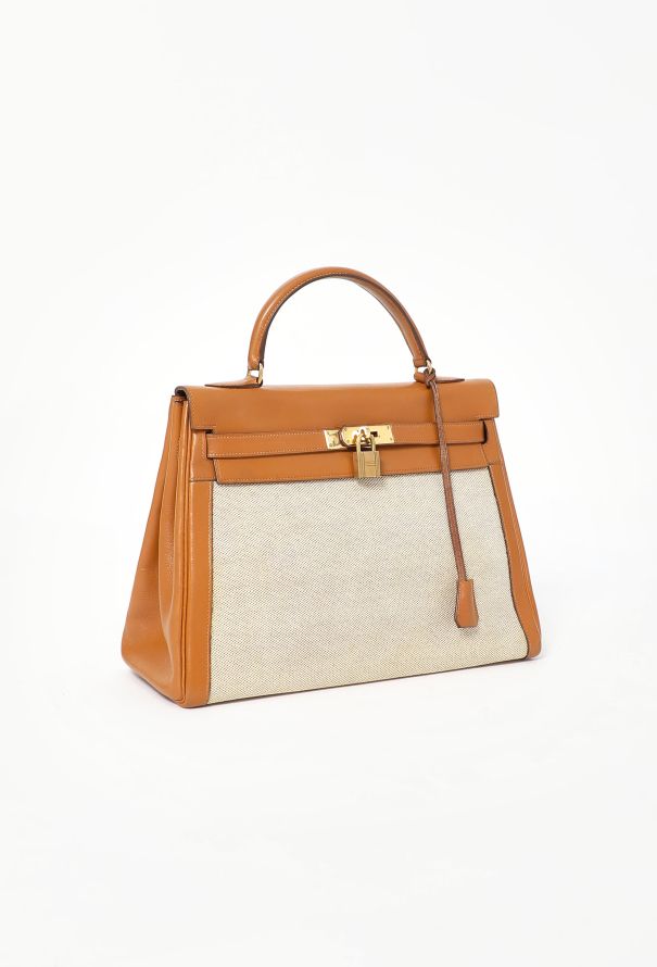 Hermès 1960s Toile H & Box Kelly Retourné 32 - 3