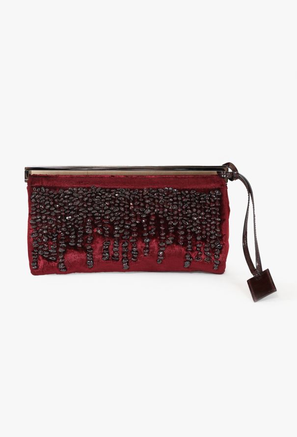 Gucci Embellished Velvet Clutch, 1999 - 1