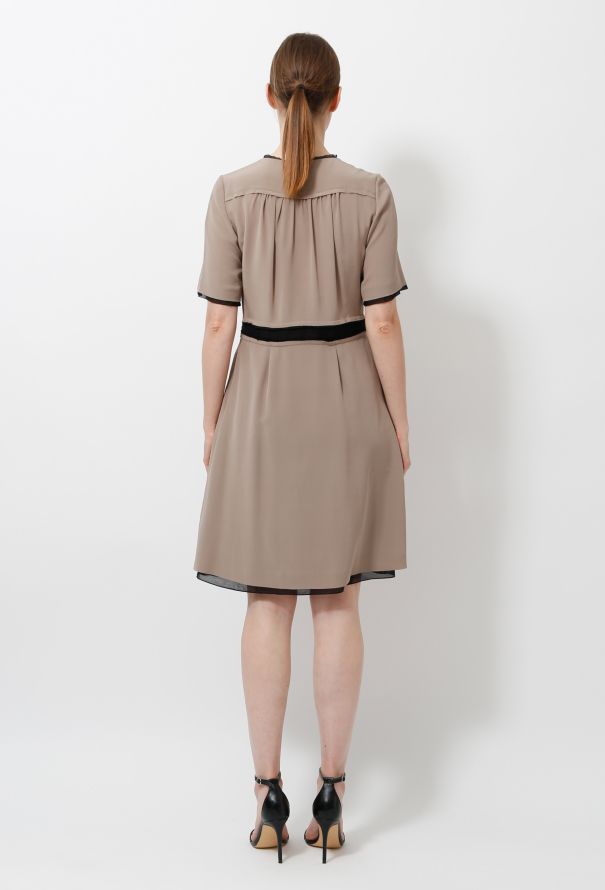 Chloé 2006 Ruffled Trimmed Silk Dress - 4
