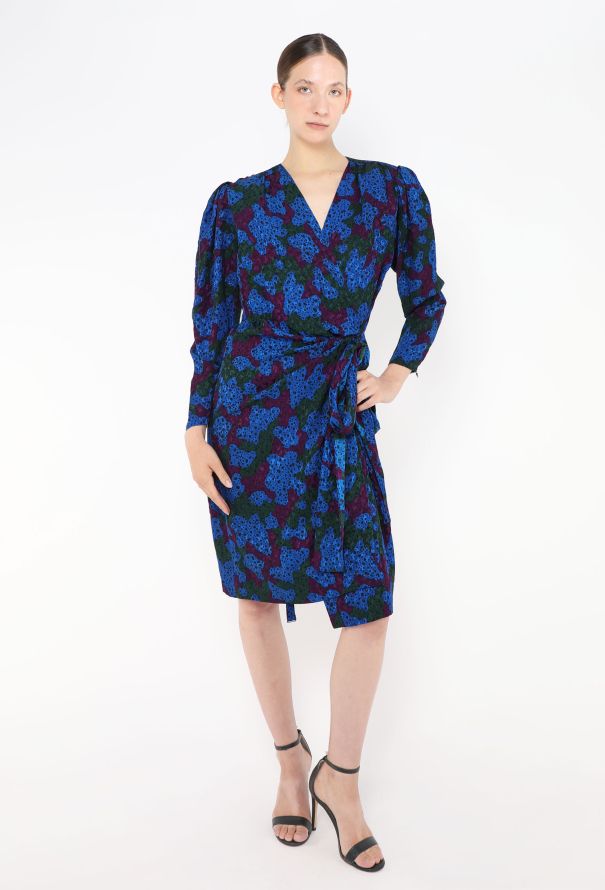 Saint Laurent F/W 1985 Silk Wrap Dress - 4