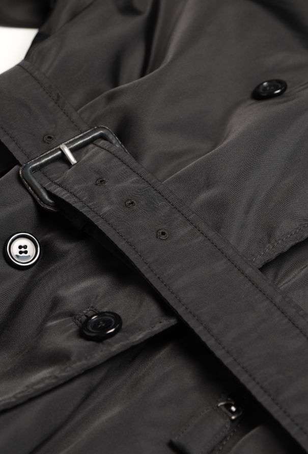 Prada '90s Belted Nylon Trench Coat - 8