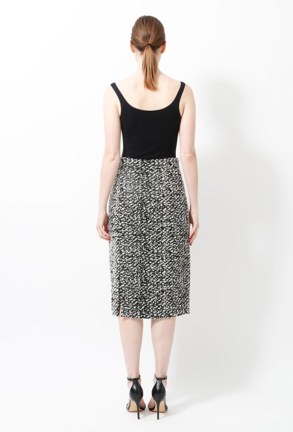 Balenciaga Tweed Knee Length Skirt - 4