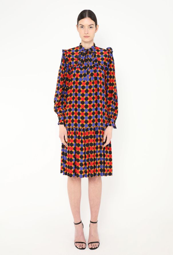 Saint Laurent Vintage Ruffled Polka Dot Dress - 2