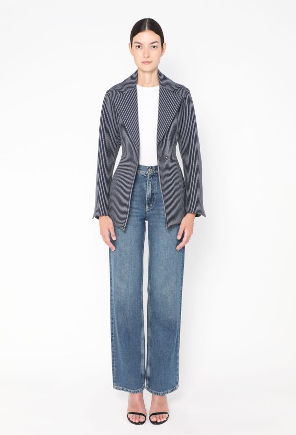 Céline Pinstripe Hourglass Blazer, Resort 2016 - 4