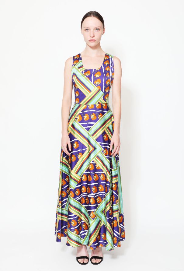 Graphic Belted Satin Dress - 3