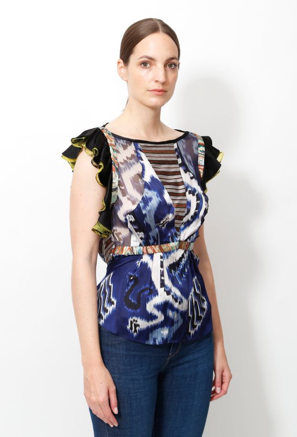 Balenciaga F/W 2007 ''Ikat'' Silk Top - 6