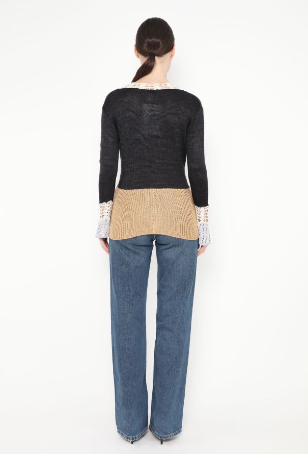 Rodarte Crochet Trim Silk Sweater - 3