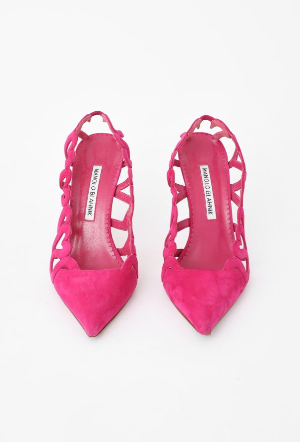 Manolo Blahnik Wanga Suede Heart Pumps - 3