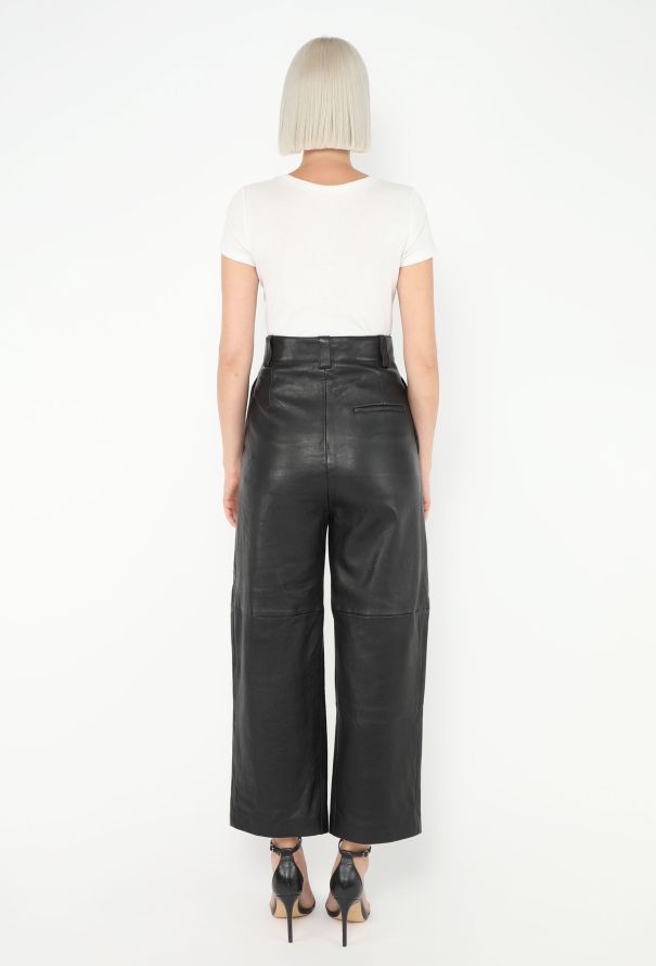 Balenciaga S/S 2022 Cropped Lambskin Pants - 4