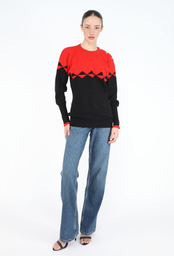 Chanel '80s Scottish Bicolor Cashmere Sweater - 3