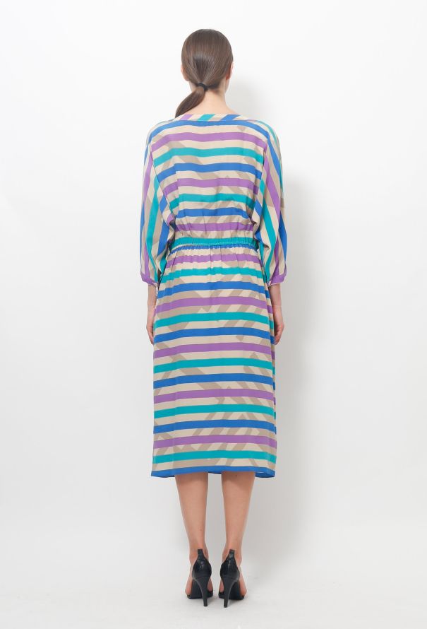 Ted Lapidus - Vintage Striped Silk Dress - 5