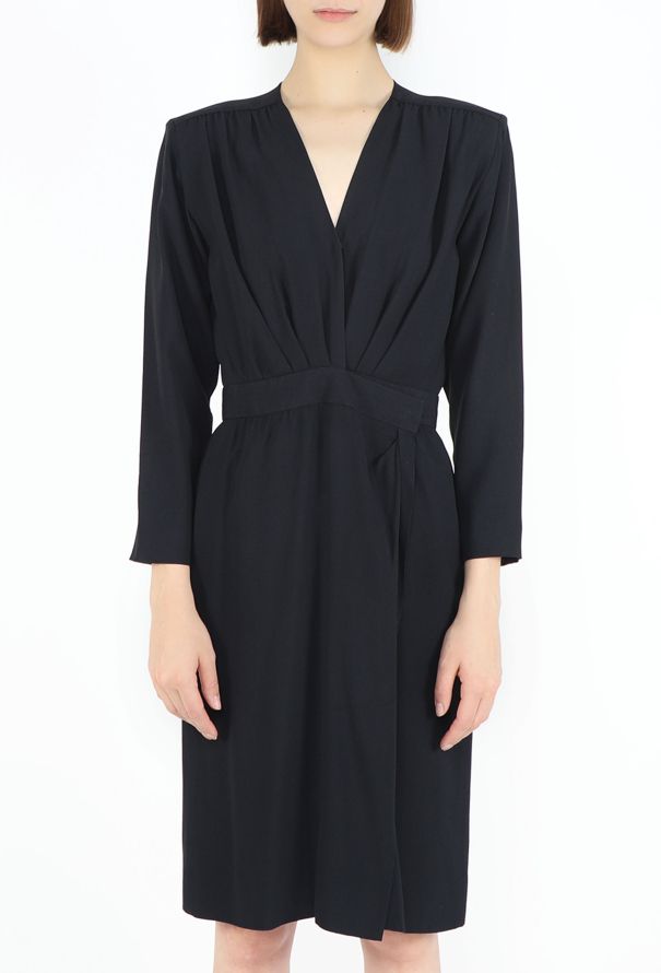 Saint Laurent F/W 1983 Plunging Wrap Dress - 3
