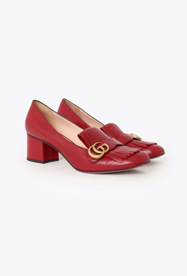 Gucci Fringed Leather Marmont Loafers - 2