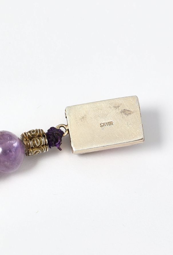 Vintage Fine Jewelry Brass, Amethyst & Rose Quartz Necklace - 7