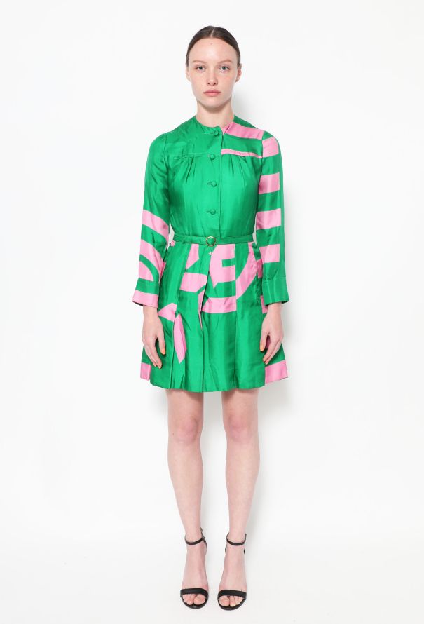 Hanae Mori '70s Belted Twill Dress - 1