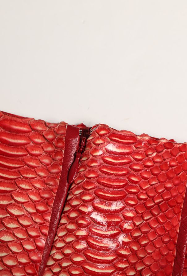Céline Python Pleated Lambskin Skirt - 8