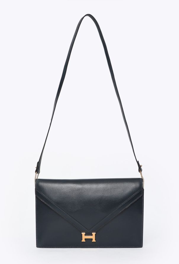 Hermès '70s Navy Box Lydie Bag - 1