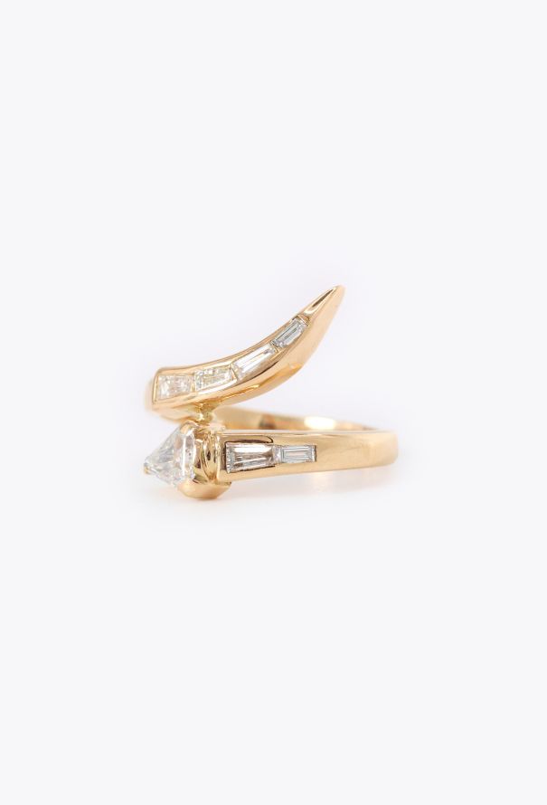 Vintage Fine Jewelry 18k Yellow Gold & Diamond Serpent Ring - 2